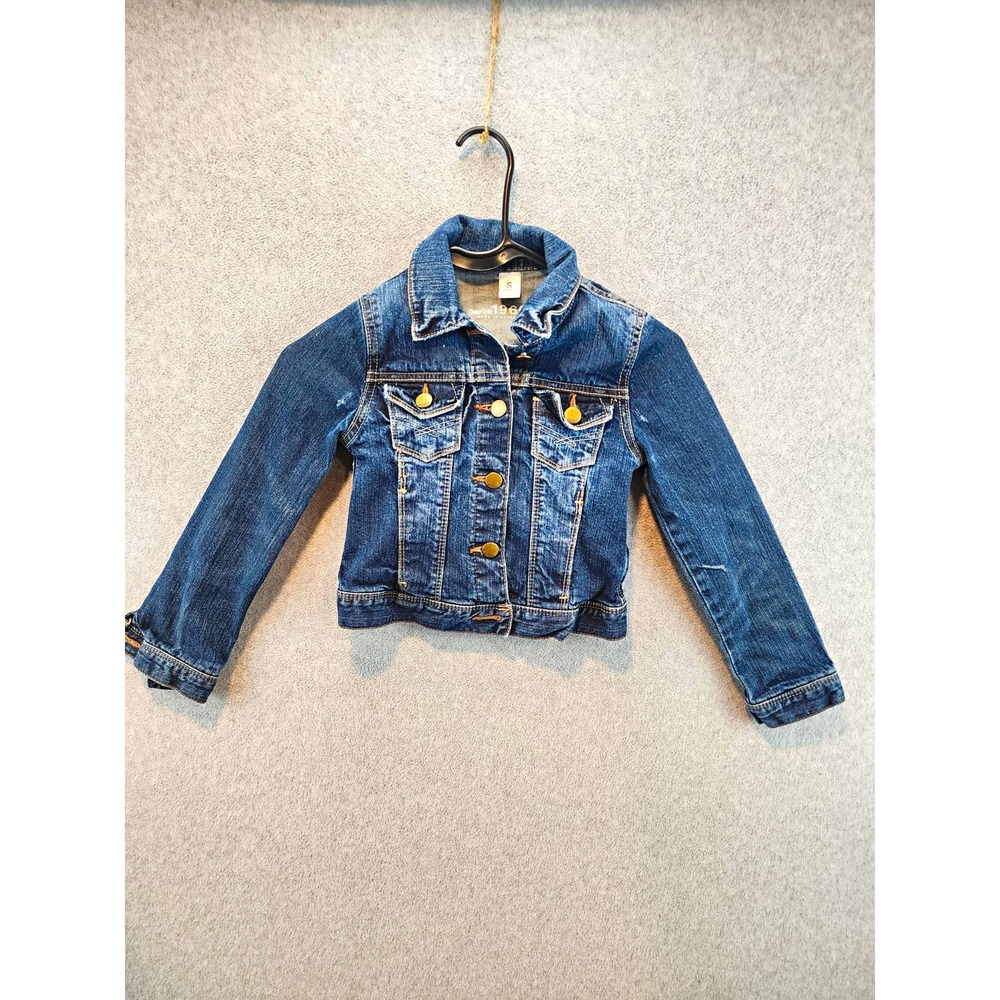 GapKids 1969 Blue Denim Jacket S Regular Fit Button Front Long Sleeve